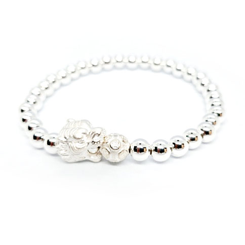 925실버 호랑이 은팔찌 6mm