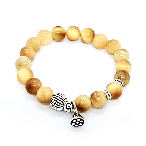 골드호안석 8mm 925실버 팔찌 - 이미지 2